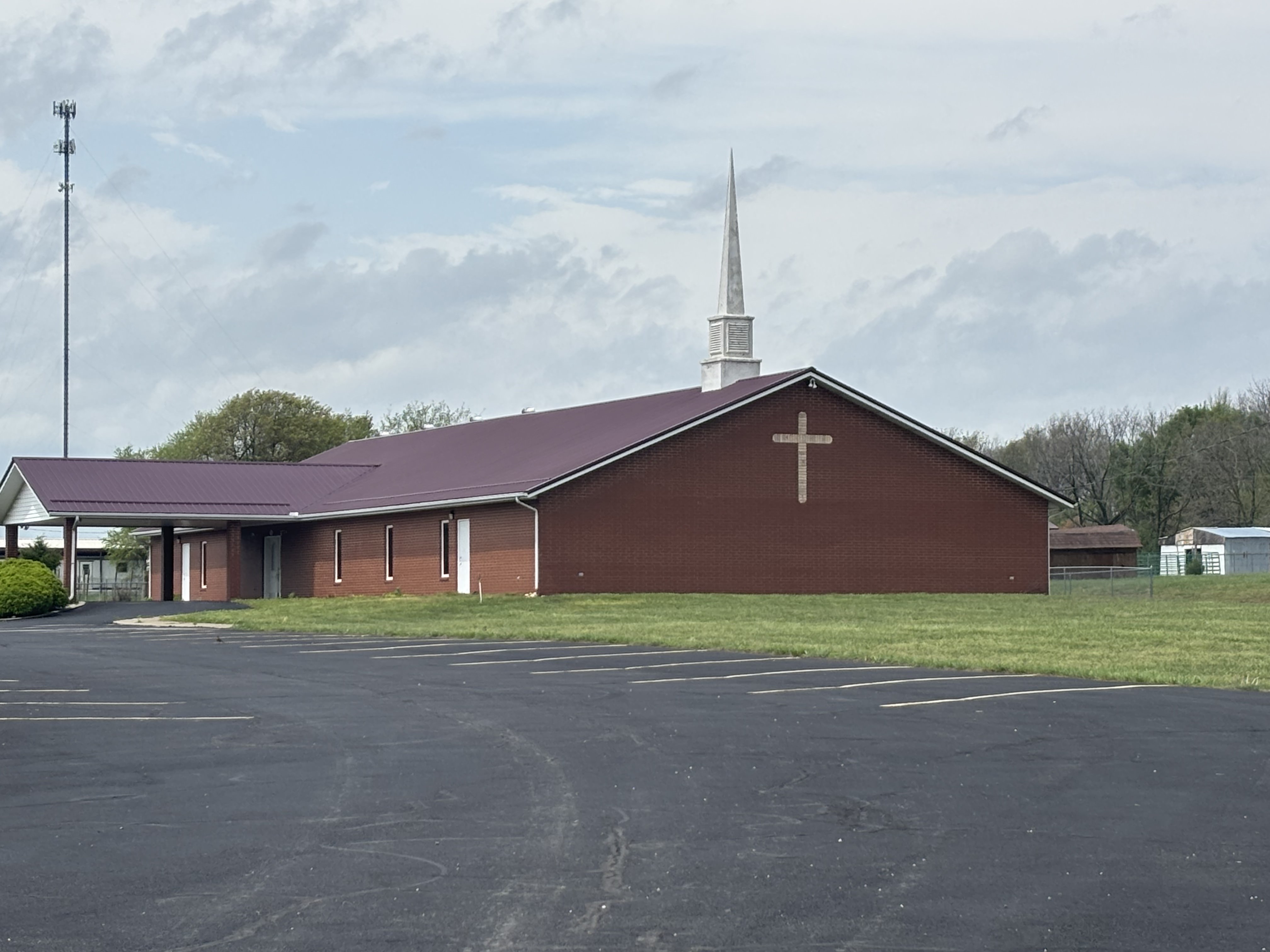The New Freedom Worship Center on a sunny day, picture showing the church itself